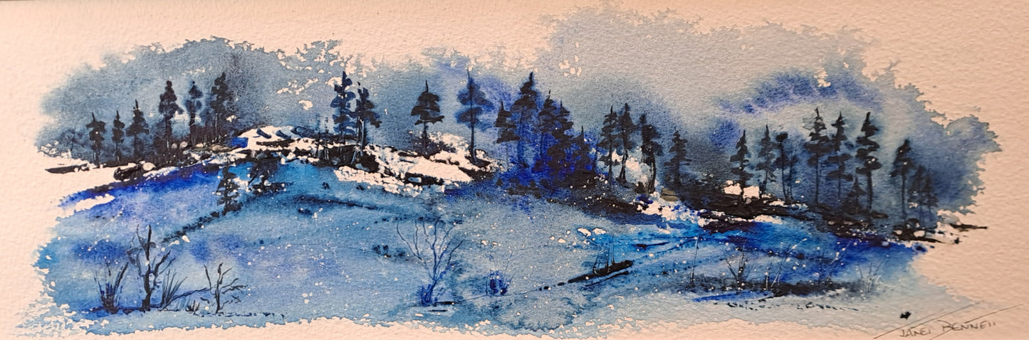 Snow On The Hill by Artist Janet Bennett