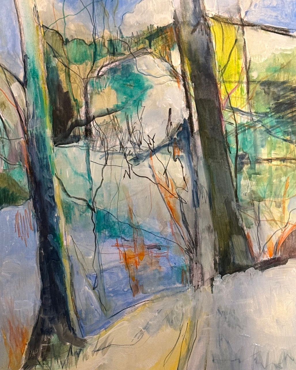 Cold Walks In Parr Fold Park Worsley By Artist Brenda Hird