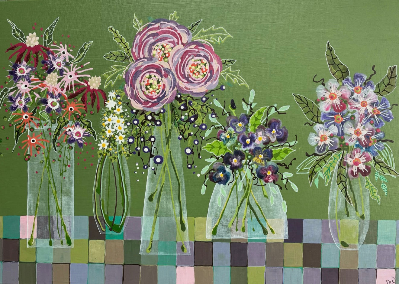 Colourful blooms By Artist Deborah Walton