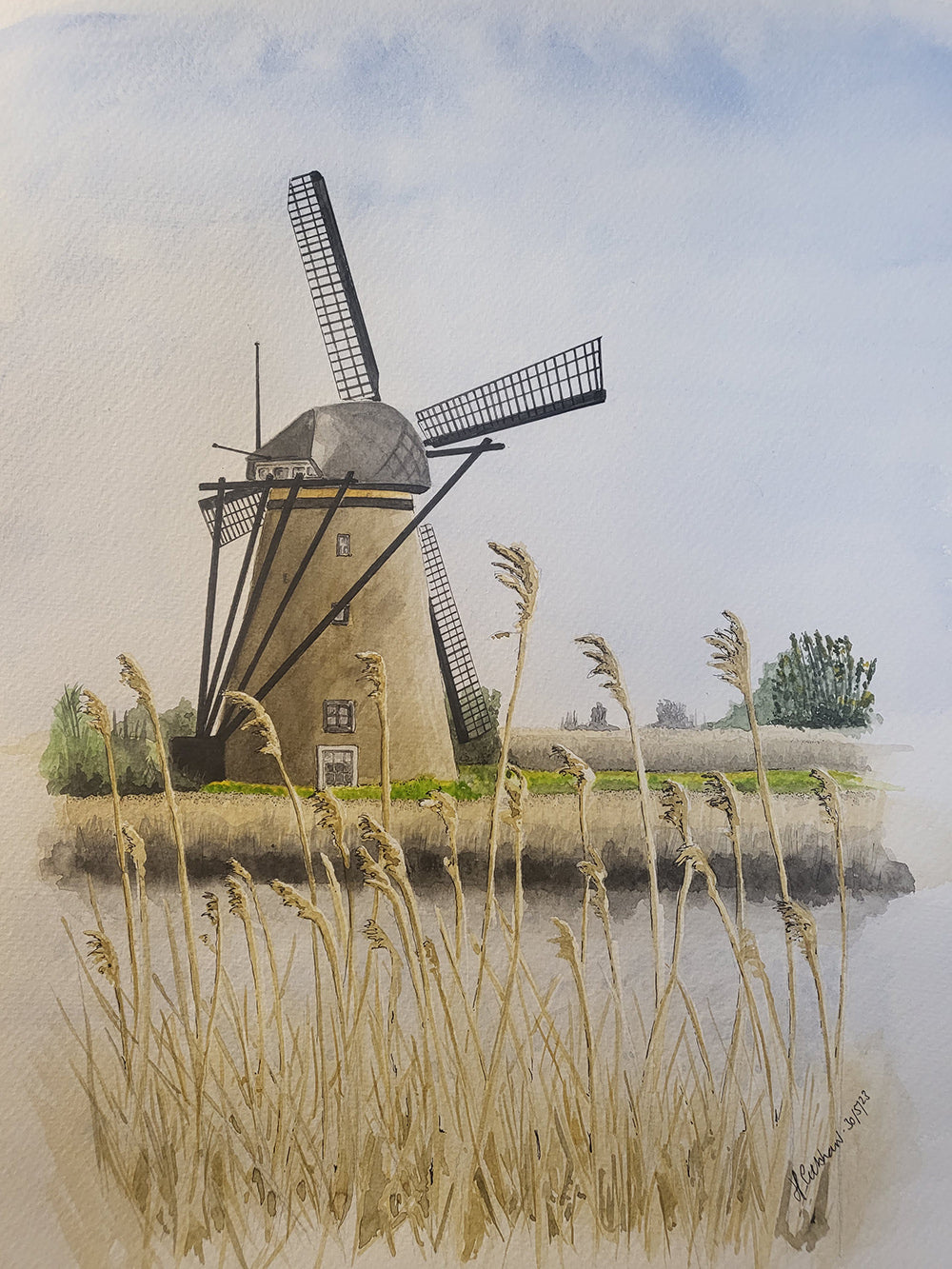 Windmill On The Broads by Artist Mark Culshaw