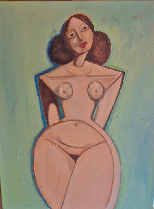 The Shape Of A Woman In Green By Artist Sam Millington