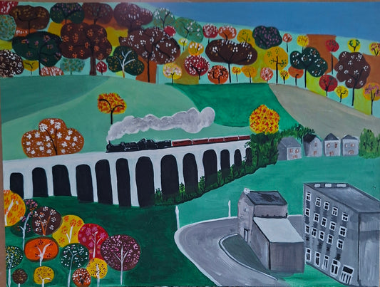 Gauxholme Viaduct Todmorden By Artist Janet Davies