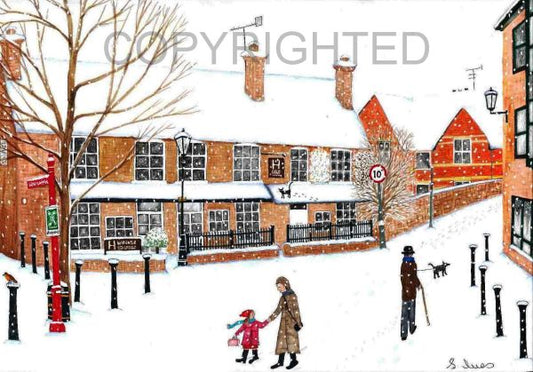A Snowy Morning Goose Green Altrincham by Artist Samantha Ives