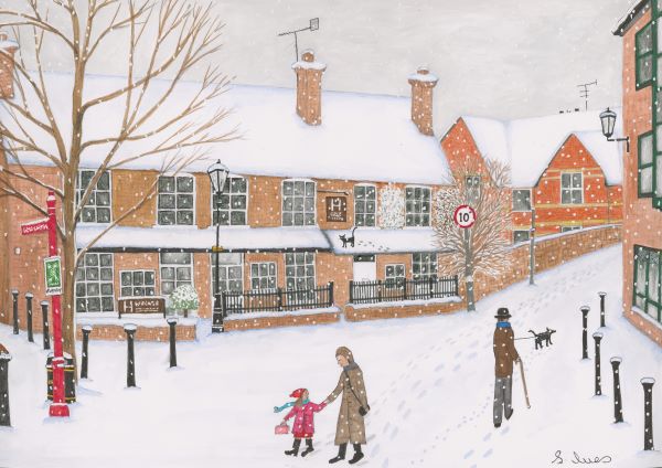 A Snowy Morning Goose Green Altrincham by Artist Samantha Ives