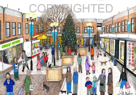 Christmas Shopping Altrincham by Artist Samantha Ives