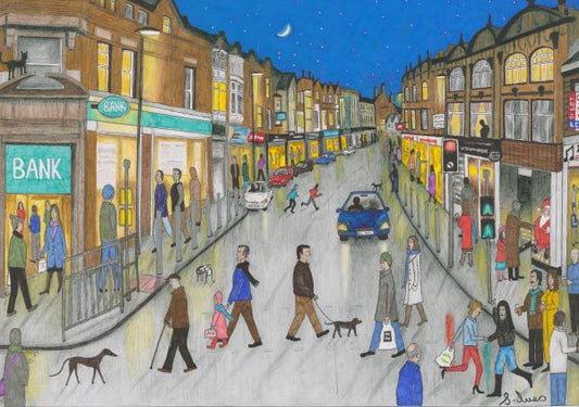Christmas Eve Altrincham by Artist Samantha Ives