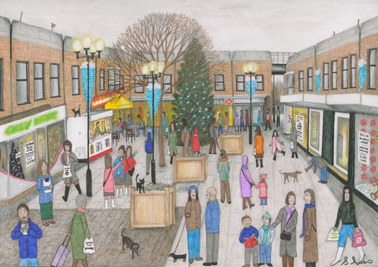 Christmas Shopping Mall by Artist Samantha Ives