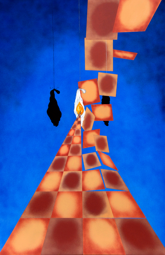 Disrupted Egg on a Blue Path by James Lavott