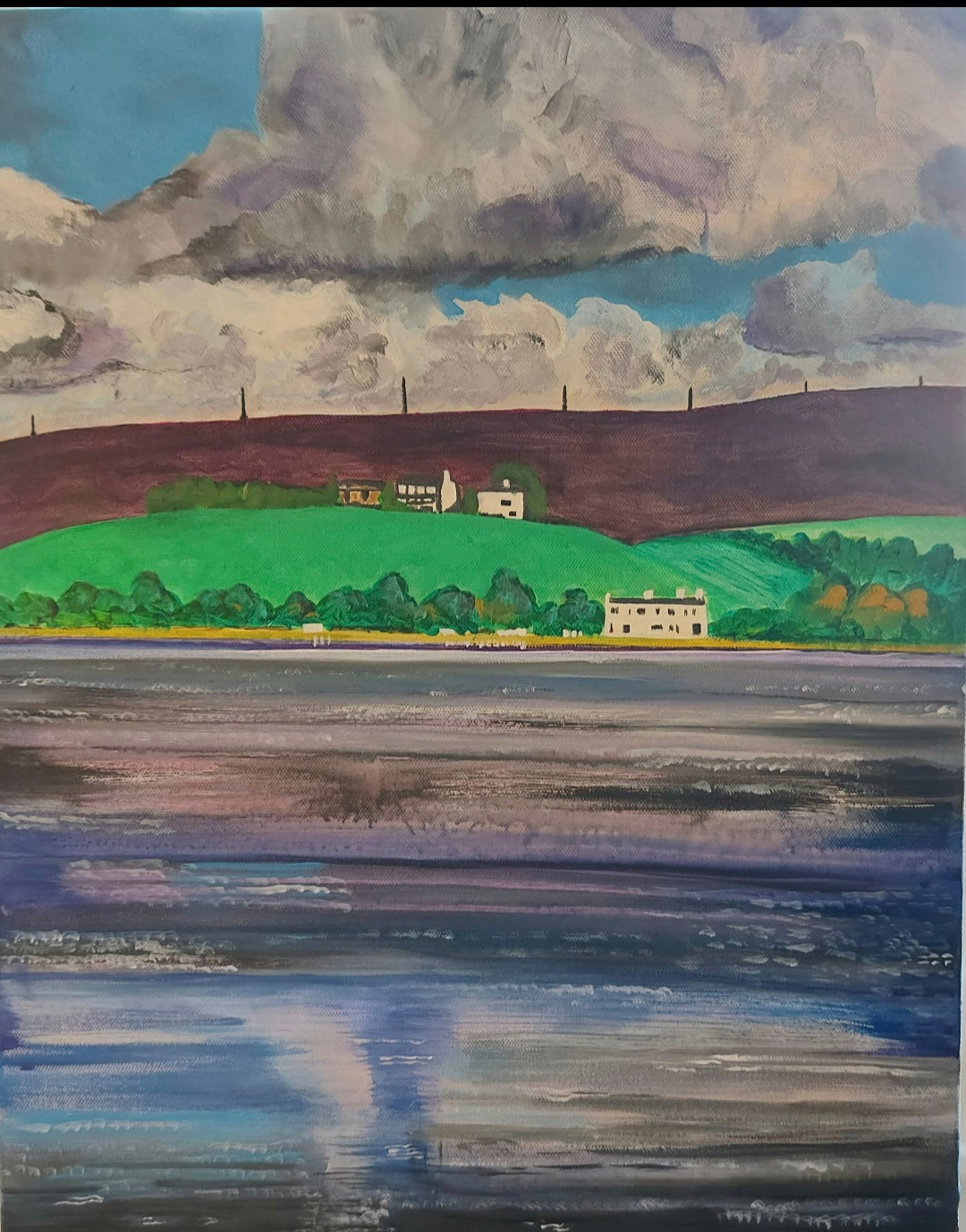 Darkening Mirror.Hollingworth Lake. Littleborough. By Artist Janet Davies