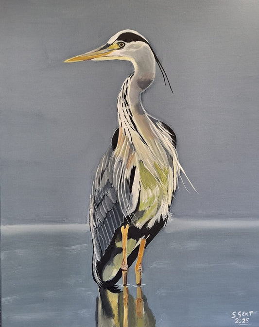 Heron By Artist Stephen Gent
