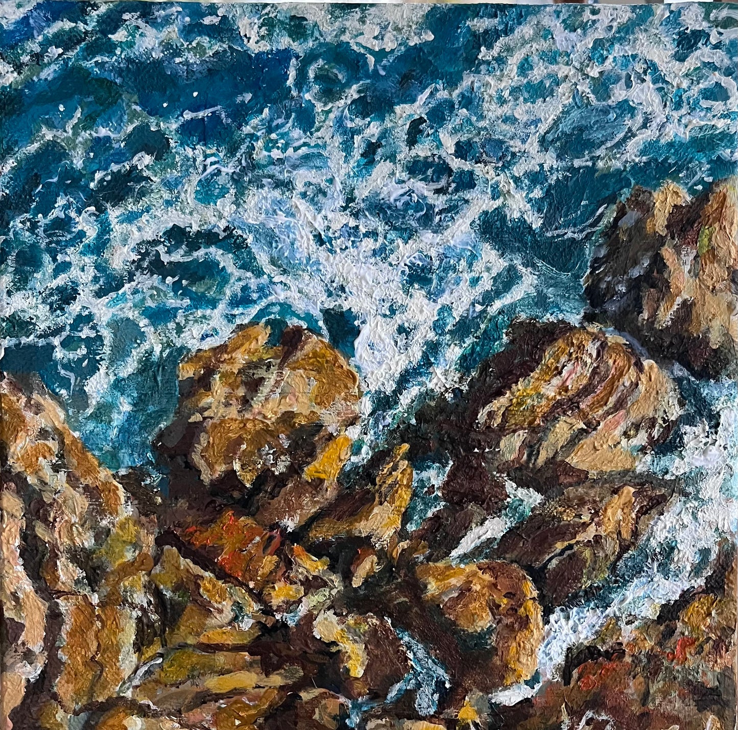 Sea Foam On The Rocks 2 by Artist Katy Hopkinson