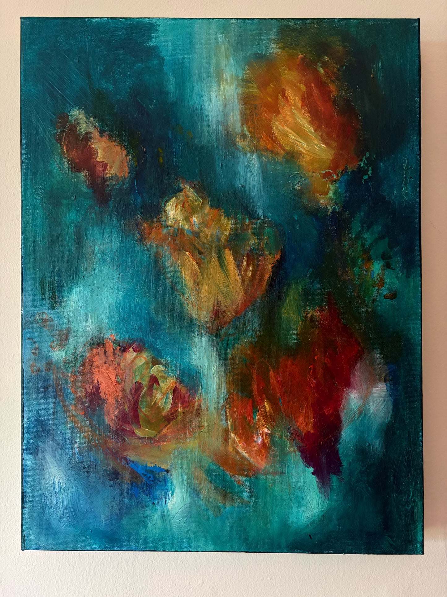 Lydia Mansell. TEAL & ORANGE BLOOM