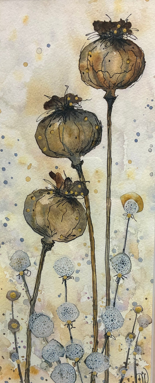 Poppy Heads By Artist Deborah Walton
