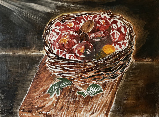 Basket of Fruit with Mint Leaves