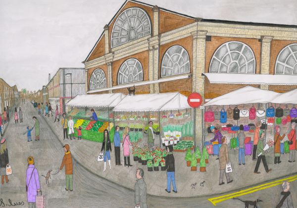 Market Day Altrincham by Artist Samantha Ives