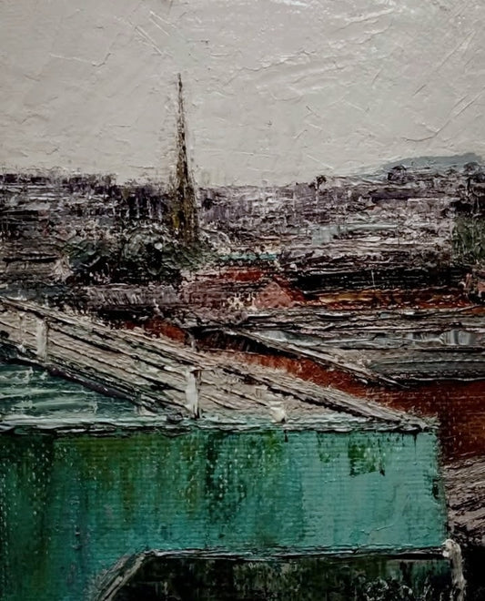 Spire Over Rooftops Blackburn