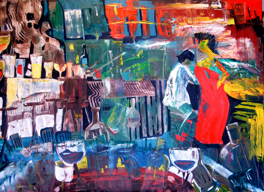 Woman In Red by Artist James Lavott