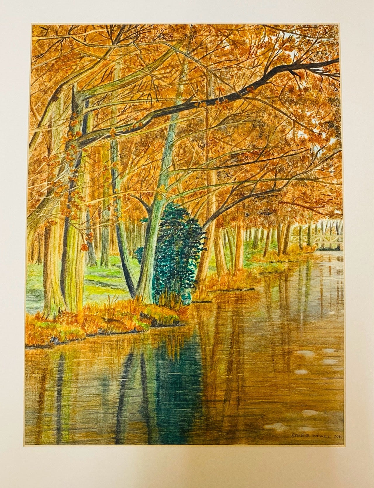 Autumn River Scene By Artist Greg Neale