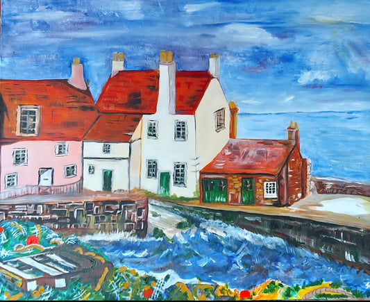 Pittenween Harbour Scotland. The Salt And Stone. By Artist Janet Davies