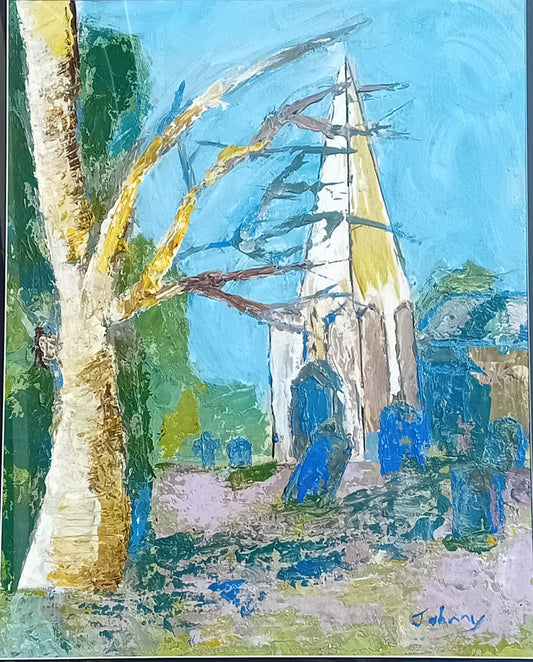 Crocus In The Churchyard By Artist John Spencer