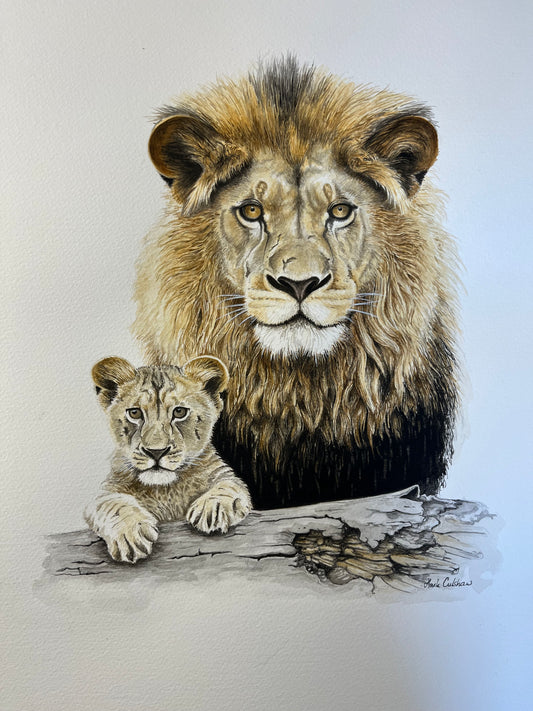 Lion and Cub by Artist Mark Culshaw