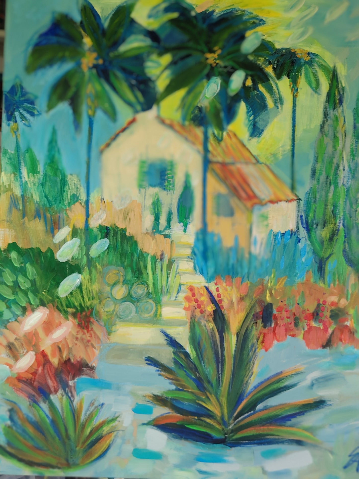 Villa in the sun. Mallorca by Artist Elizabeth Ogilvie