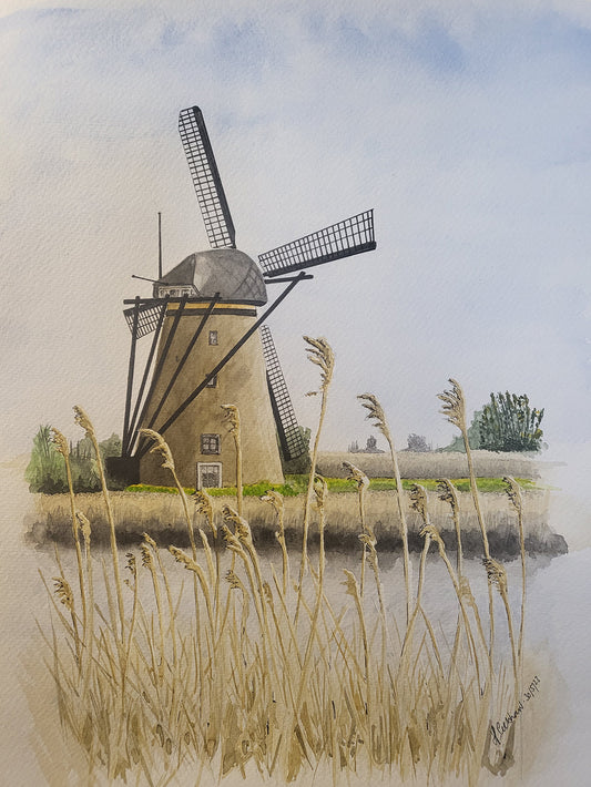 Windmill On The Broads by Artist Mark Culshaw